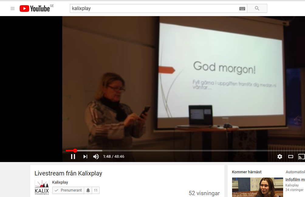 Live-sändning av träff